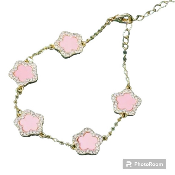 Pink Floral Goldtone Set - Picture 3 of 5